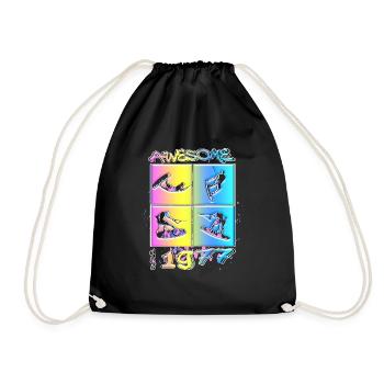 Awesome since 1977. Wakeboard Lifestyle - Drawstring Bag - black - Front