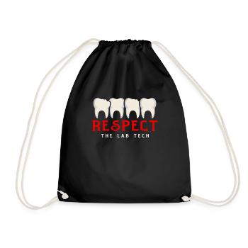 Dental technicians work dentist gift - Drawstring Bag - black - Front