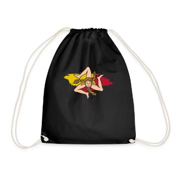 Drapeau de la Sicile Sicile Palerme Italie - Sac de sport léger - noir - Devant