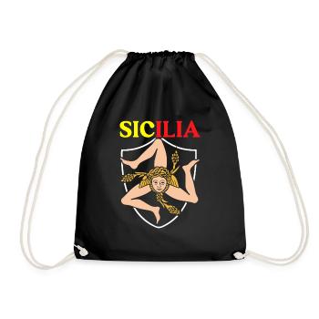 Drapeau de la Sicile Sicile Palerme Italie - Sac de sport léger - noir - Devant