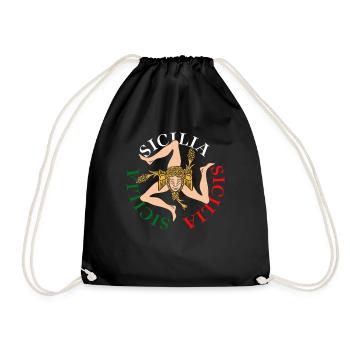 Drapeau de la Sicile Sicile Palerme Italie - Sac de sport léger - noir - Devant