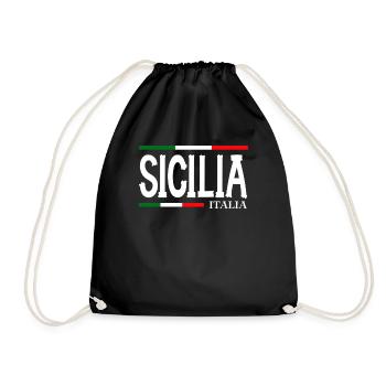 Drapeau de la Sicile Sicile Palerme Italie - Sac de sport léger - noir - Devant
