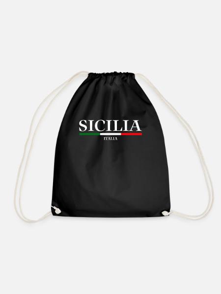 Sizilien flagge Sizilien Palermo Italien - Turnbeutel - Schwarz