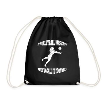 Volleyball Geschenk Volleyballer Beachvolleyball - Turnbeutel - Schwarz - Vorne