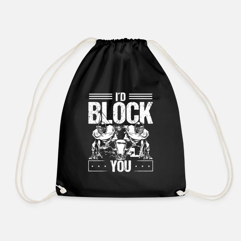 O-Line Lineman Pass Block Left Guard Right Tackle - Turnbeutel - Schwarz