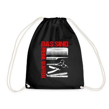 Friseur Barber - Das sind meine Waffen Geschenk Sa - Turnbeutel - Schwarz - Vorne