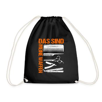 Friseur Barber - Das sind meine Waffen Geschenk - Turnbeutel - Schwarz - Vorne