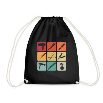 Friseur Vintage Friseur Retro Geschenk Barber - Turnbeutel - Schwarz - Vorne