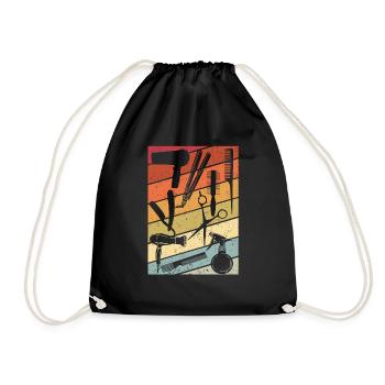 Friseur Vintage Friseur Retro Geschenk Barber Desi - Turnbeutel - Schwarz - Vorne
