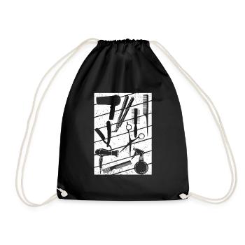 Friseur Vintage Friseur Retro Geschenk Barber Fris - Turnbeutel - Schwarz - Vorne