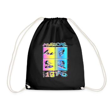 Awesome since 1976. Wakeboard Lifestyle - Drawstring Bag - black - Front