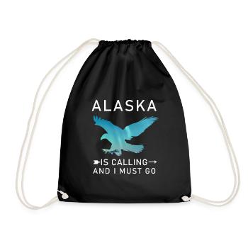 Alaska Gift USA Nature Bear Denali Grizzly Forest - Drawstring Bag - black - Front
