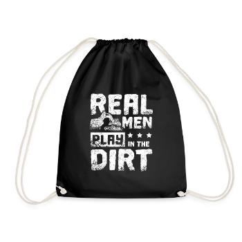 Real men play in the dirt excavator driver - Turnbeutel - Schwarz - Vorne