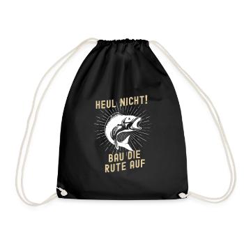 Fishing Tshirt Man Fisherman Rod Fishing Fishing - Drawstring Bag - black - Front