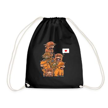 Drôle de bétail écossais des Highlands - Sac de sport léger - noir - Devant