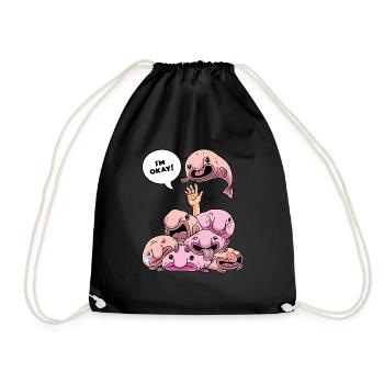 I'm Okay Funny Blobfish Fish Men Women - Drawstring Bag - black - Front