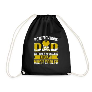 Work From Home Dad Like A Normal Dad But Cooler - Turnbeutel - Schwarz - Vorne