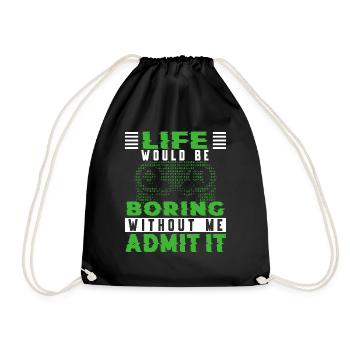 Gamer Gamer Gaming Console Video Games - Drawstring Bag - black - Front