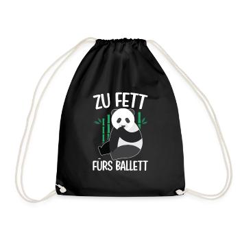 Zu Fett Fürs Ballett Panda Ballerina Abnehmen - Turnbeutel - Schwarz - Vorne
