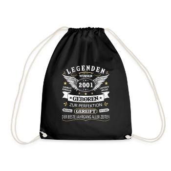 Legenden 2001 Geboren Geschenk Jahrgang 2001 - Turnbeutel - Schwarz - Vorne