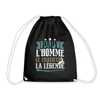 Papy l'homme le chasseur légende cadeau retraite - Sac de sport léger - noir - Devant