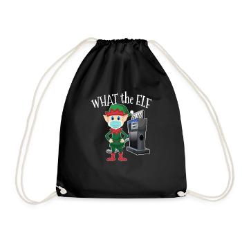 Elf Hig Gas Prices Humor - What the Elf - Drawstring Bag - black - Front