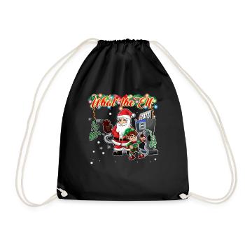 Santa and Elf High Gas Price - What the Elf - Drawstring Bag - black - Front