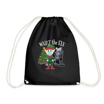 Elf with Mask Expensive Gas What the Elf - Drawstring Bag - black - Front
