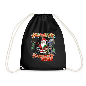 Funny Christmas 2022 - What the Elf Happened to 20 - Drawstring Bag - black - Front