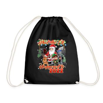 Funny Christmas 2022 - What the Elf Happened to 20 - Drawstring Bag - black - Front
