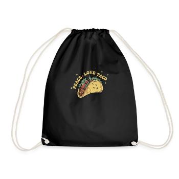 Taco Mexikanische Essen Mexico Tortilla Burrito - Turnbeutel - Schwarz - Vorne