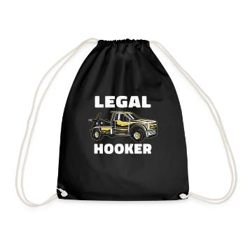 Tow truck truck tow truck tower - Drawstring Bag - black - Front