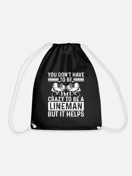 O-Line Player Pass Block Center Guard Tackle - Turnbeutel - Schwarz