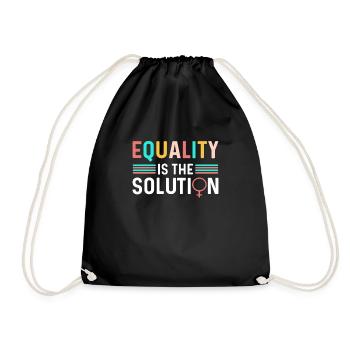 Equality is the solution. Steminist - Drawstring Bag - black - Front