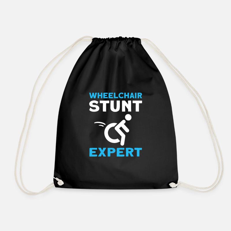 Rollstuhl-stunt-experte. Rollstuhl Handicap - Turnbeutel - Schwarz