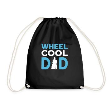 Roue Cool Papa. Papa en fauteuil roulant. Handicap - Sac de sport léger - noir - Devant