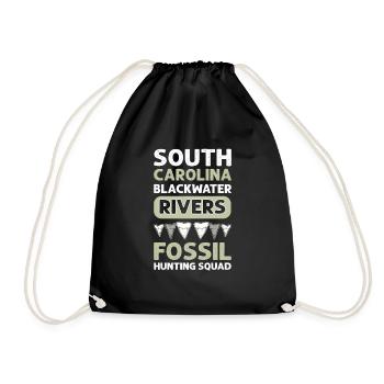 South Carolina Blackriver's Fossil Tooth Hunt - Drawstring Bag - black - Front