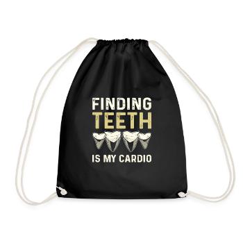 Finding teeth is my heartbeat. Megalodon - Drawstring Bag - black - Front