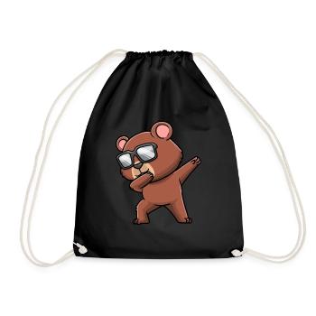 Dabbing Bear avec des lunettes de soleil - Sac de sport léger - noir - Devant