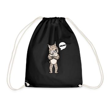 Sture Luchse Luchs Katze Mit Sonnenbrille Lustig - Turnbeutel - Schwarz - Vorne