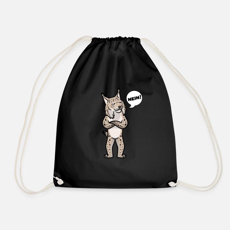 Sture Luchse Luchs Katze Mit Sonnenbrille Lustig - Turnbeutel - Schwarz