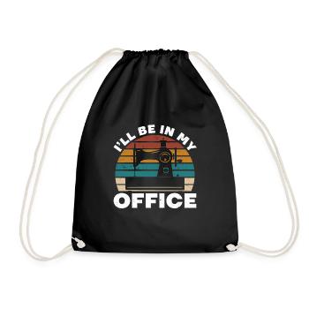 Retro Sew I'll Be In My Office Tailors Sewers - Drawstring Bag - black - Front
