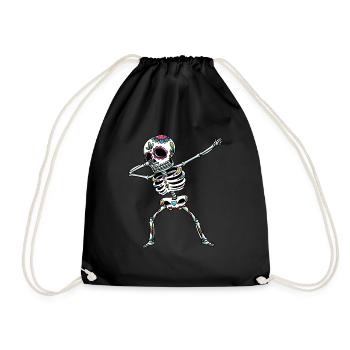 Dabbing Sugar Skull Skeleton Dia De Los Muertos - Drawstring Bag - black - Front