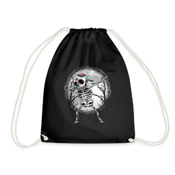 Dabbing Sugar Skull Skeleton Dia De Los Muertos - Drawstring Bag - black - Front