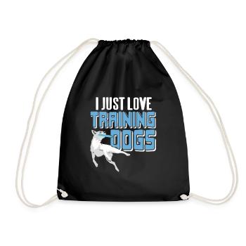 I Just Love Training Dogs Cool Retro T-Shirt - Drawstring Bag - black - Front