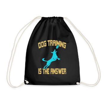Dog Training Is The Answer Awesome Retro T-Shirt - Drawstring Bag - black - Front