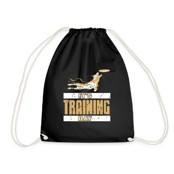 It's Training Day Retro Vintage Dog Trainer - Drawstring Bag - black - Front
