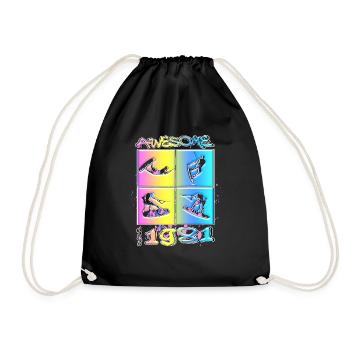 Awesome since 1981. Wakeboard Lifestyle - Drawstring Bag - black - Front