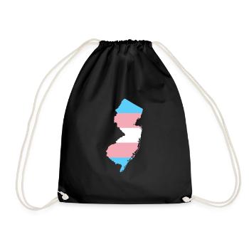 Trans Flag New Jersey LGBT Pride Support - Drawstring Bag - black - Front
