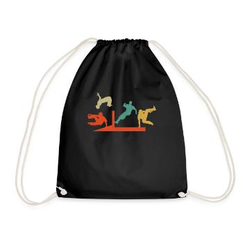 Parkour Free Running Traceur Retro - Drawstring Bag - black - Front